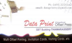DATA PRINT, PRINTING PRESS,  service in Thamarassery, Kozhikode